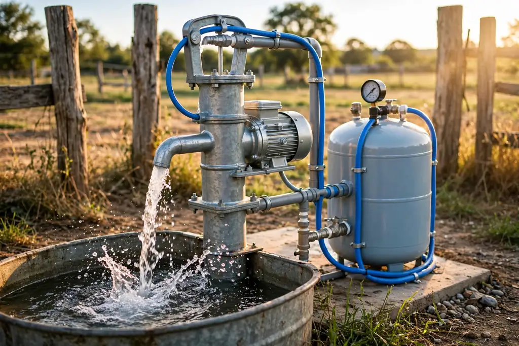 Repaired well pump system with new wiring on Klamath Basin ranch